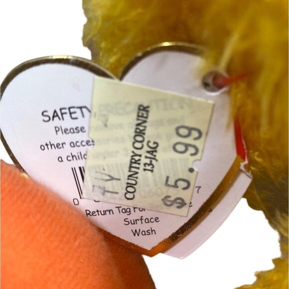Ty Beanie Babies Doodles The Duck Plush Toy Bright Yellow & Orange Collectible - Picture 8 of 10